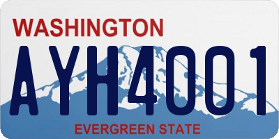 WA license plate AYH4001