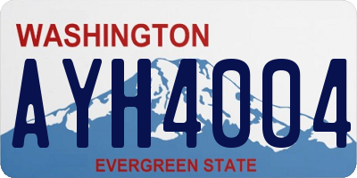 WA license plate AYH4004
