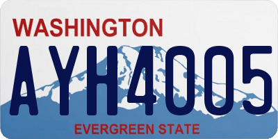 WA license plate AYH4005