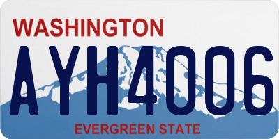 WA license plate AYH4006