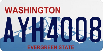WA license plate AYH4008