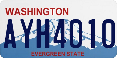 WA license plate AYH4010