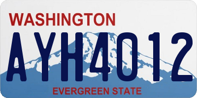 WA license plate AYH4012