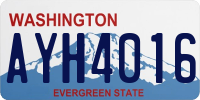 WA license plate AYH4016
