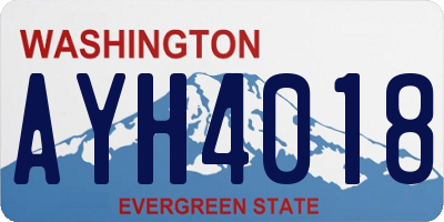 WA license plate AYH4018