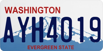 WA license plate AYH4019