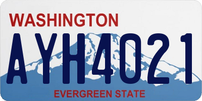 WA license plate AYH4021