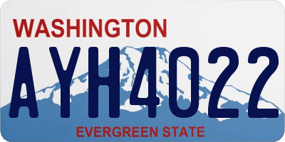 WA license plate AYH4022
