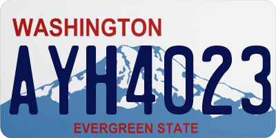 WA license plate AYH4023