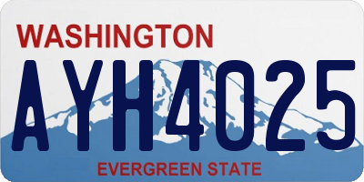 WA license plate AYH4025
