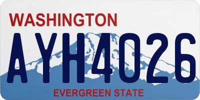 WA license plate AYH4026