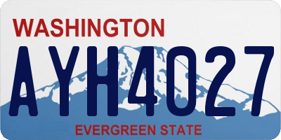 WA license plate AYH4027