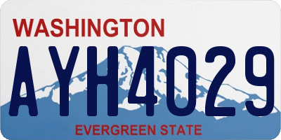 WA license plate AYH4029