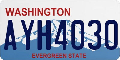 WA license plate AYH4030