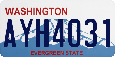 WA license plate AYH4031