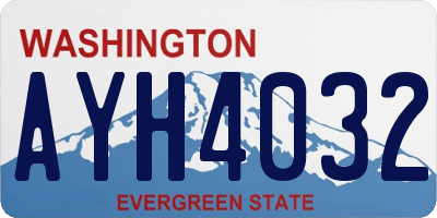 WA license plate AYH4032