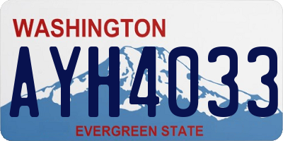 WA license plate AYH4033
