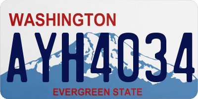 WA license plate AYH4034