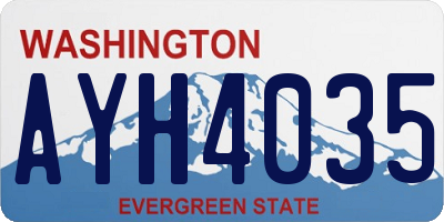 WA license plate AYH4035