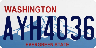 WA license plate AYH4036