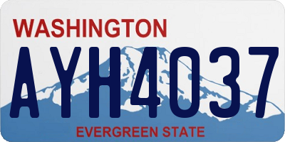 WA license plate AYH4037