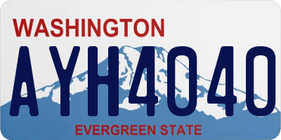 WA license plate AYH4040