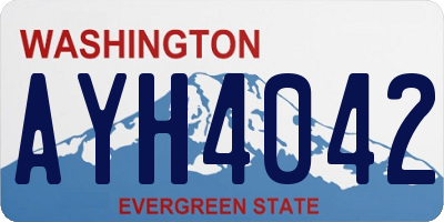 WA license plate AYH4042