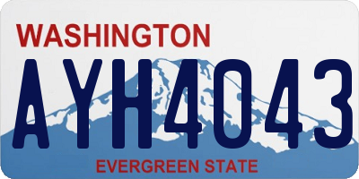 WA license plate AYH4043