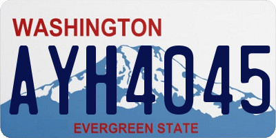 WA license plate AYH4045