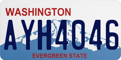 WA license plate AYH4046