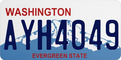 WA license plate AYH4049