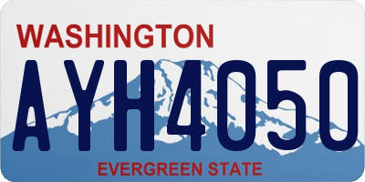 WA license plate AYH4050