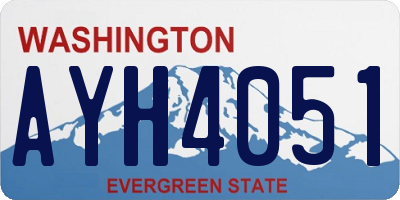 WA license plate AYH4051