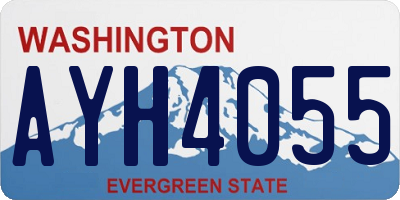 WA license plate AYH4055