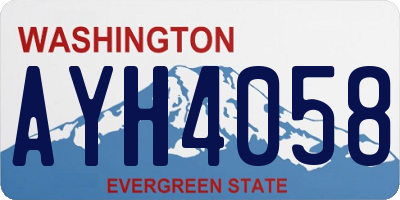 WA license plate AYH4058