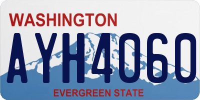 WA license plate AYH4060