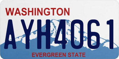 WA license plate AYH4061
