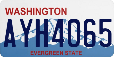 WA license plate AYH4065