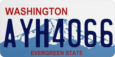 WA license plate AYH4066