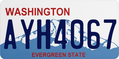 WA license plate AYH4067