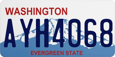 WA license plate AYH4068