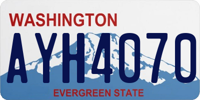 WA license plate AYH4070