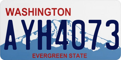 WA license plate AYH4073