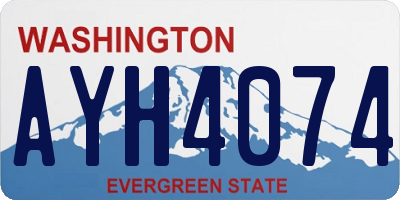 WA license plate AYH4074