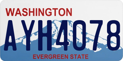 WA license plate AYH4078