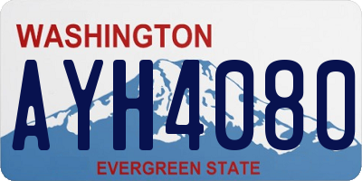 WA license plate AYH4080