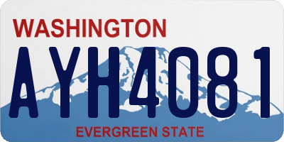 WA license plate AYH4081