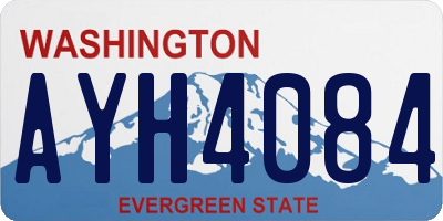WA license plate AYH4084