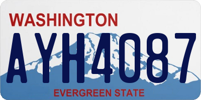 WA license plate AYH4087