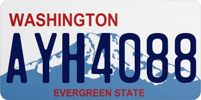 WA license plate AYH4088